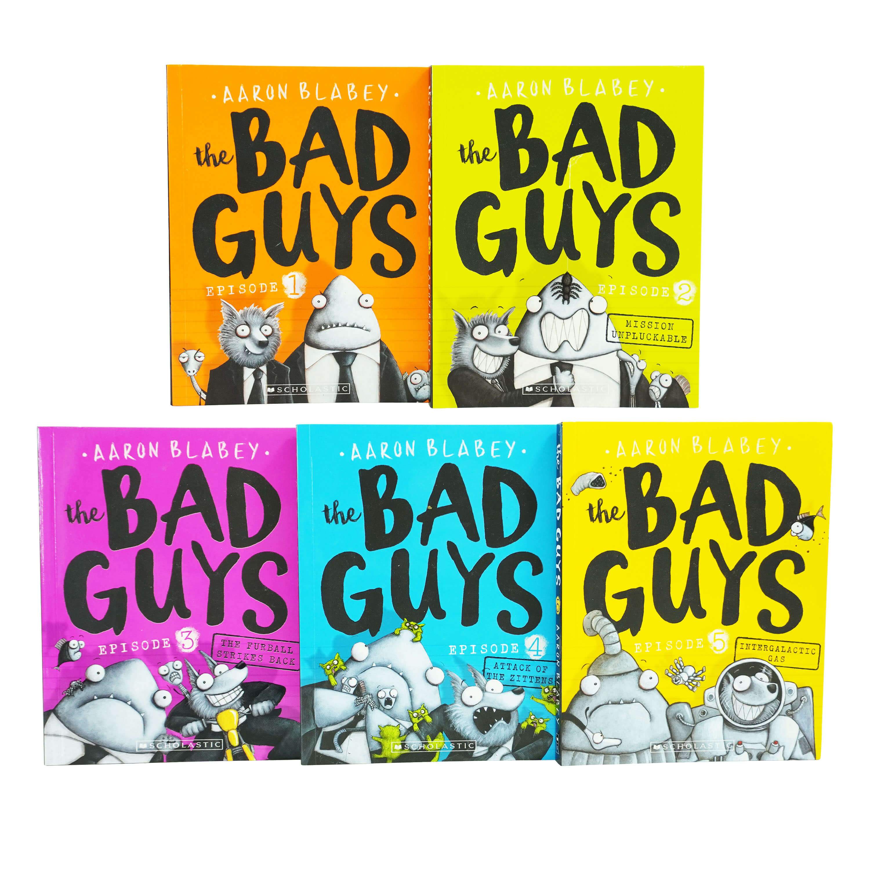 The Bad Guys 5 Book Collection Set By Aaron Blabey - Ages 7-9 - Paperback 7-9 Scholastic