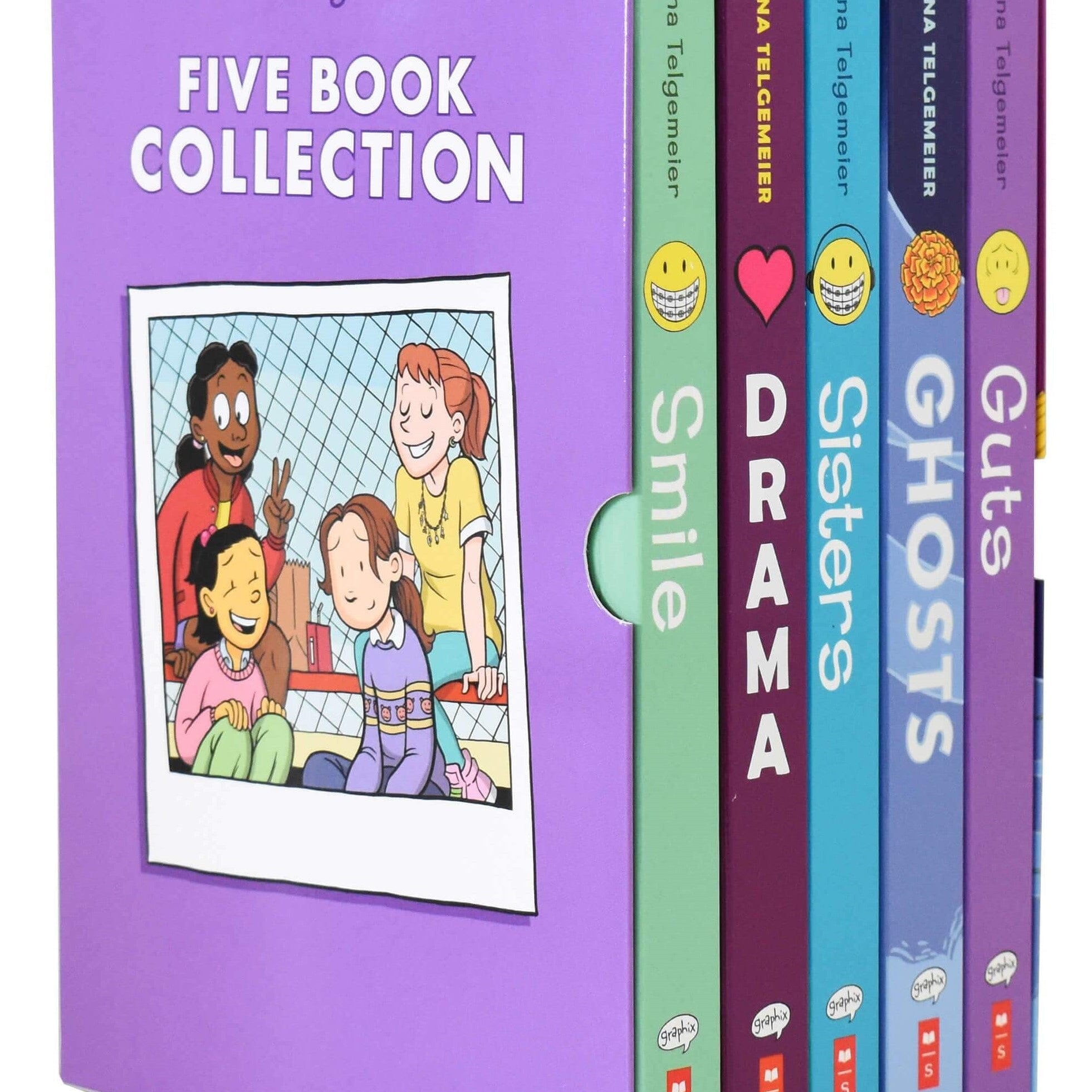 Raina Telgemeier 5 Books Collection Graphic Novels Box Set - Ages 9+ - Paperback 9-14 Scholastic