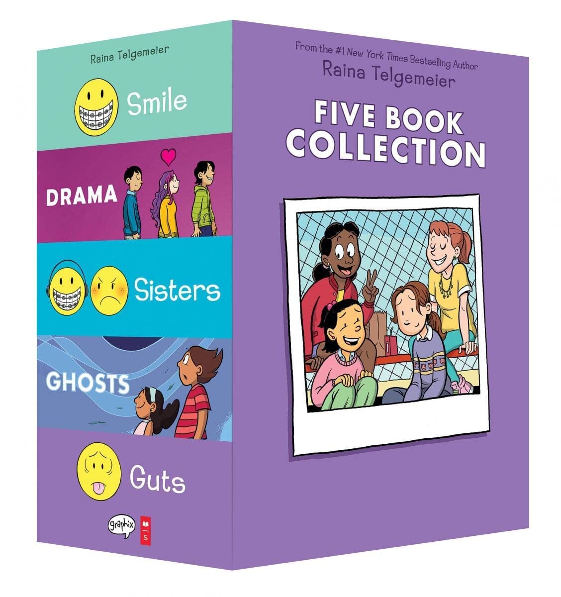 Raina Telgemeier 5 Books Collection Graphic Novels Box Set - Ages 9+ - Paperback 9-14 Scholastic