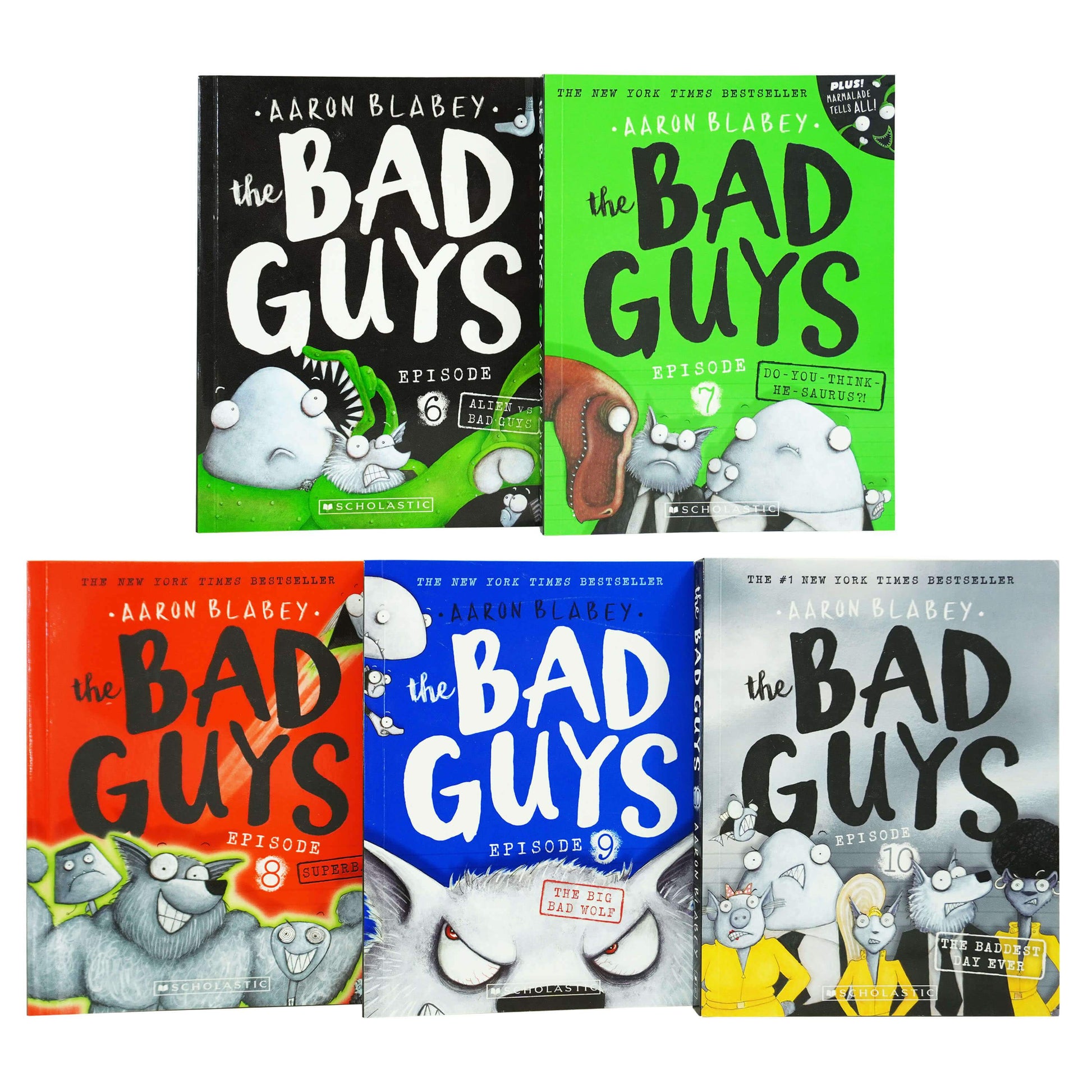The Bad Guys 5 Books Collection Set (Series 6-10) By Aaron Blabey - Ages 7-9 - Paperback 7-9 Scholastic