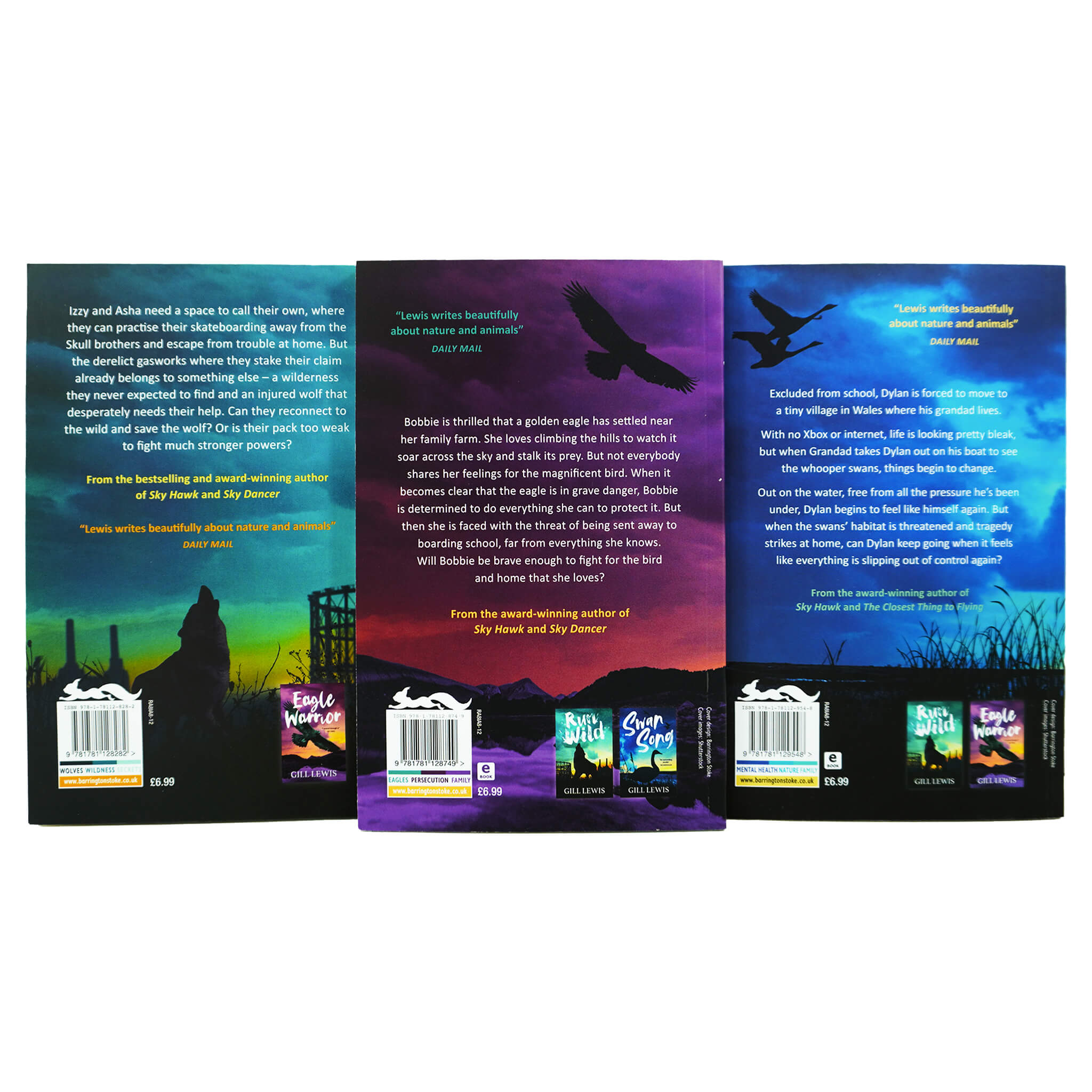 Gill Lewis 3 Books Collection Set (Run Wild, Eagle Warrior & Swan Song) - Ages 8-12 - Paperback 9-14 Barrington Stoke Ltd