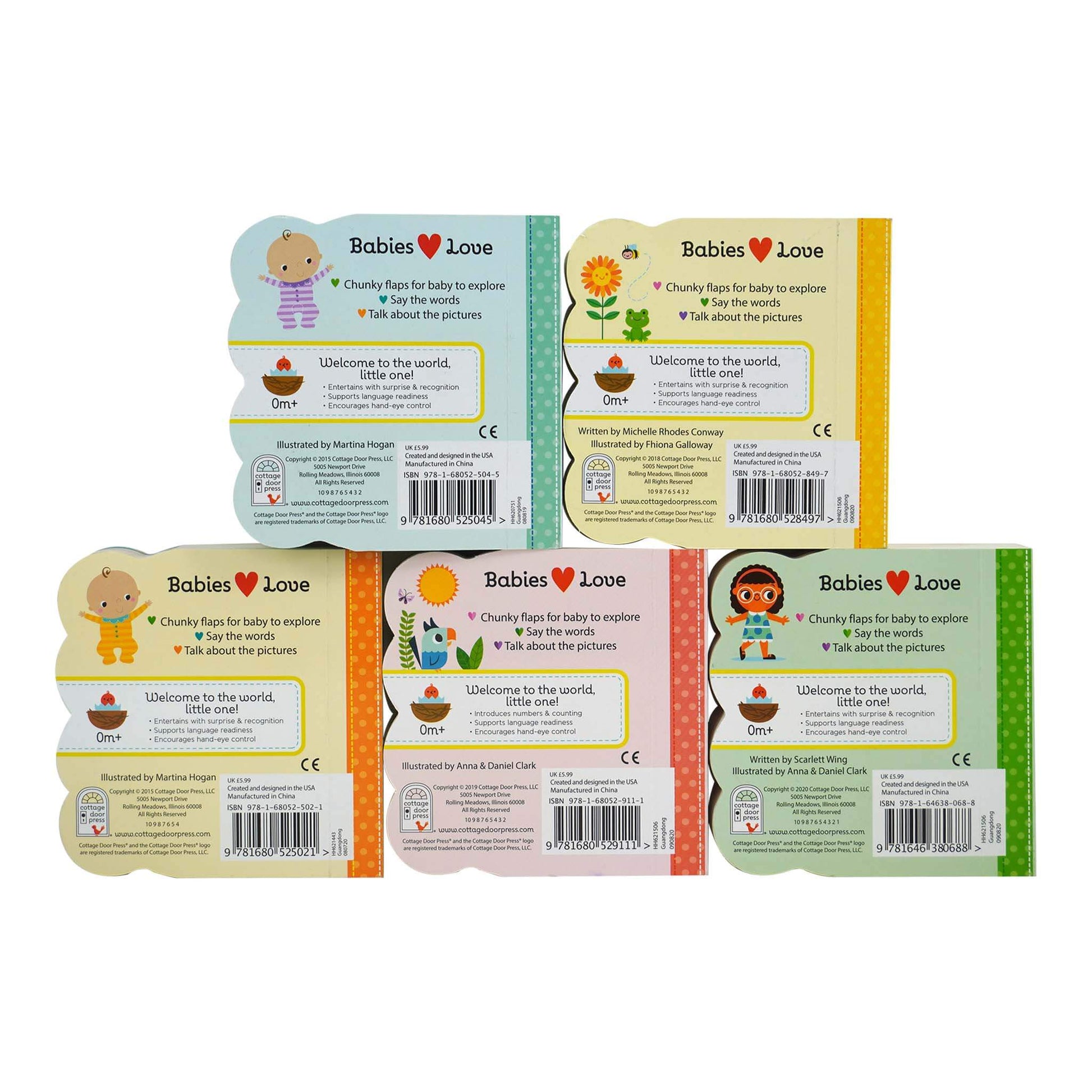 Chunky Lift-a-Flap 5 Book Collection Set - Ages 0 and Up - Board Book 0-5 Cottage Door Press