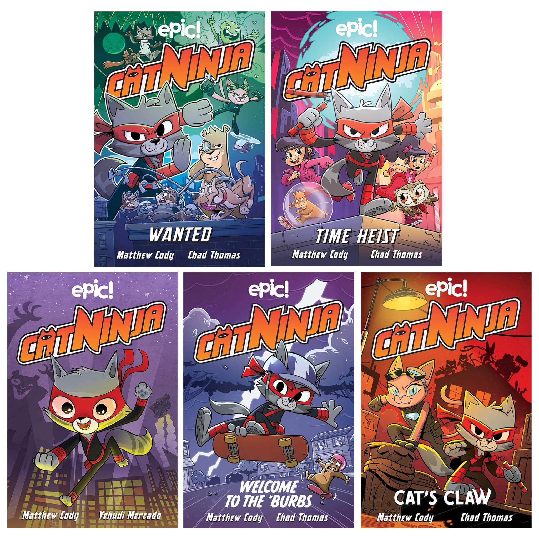 Cat Ninja Series 5 Books Collection Set - Ages 7-12 - Paperback Graphic Novels Andrews McMeel Publishing