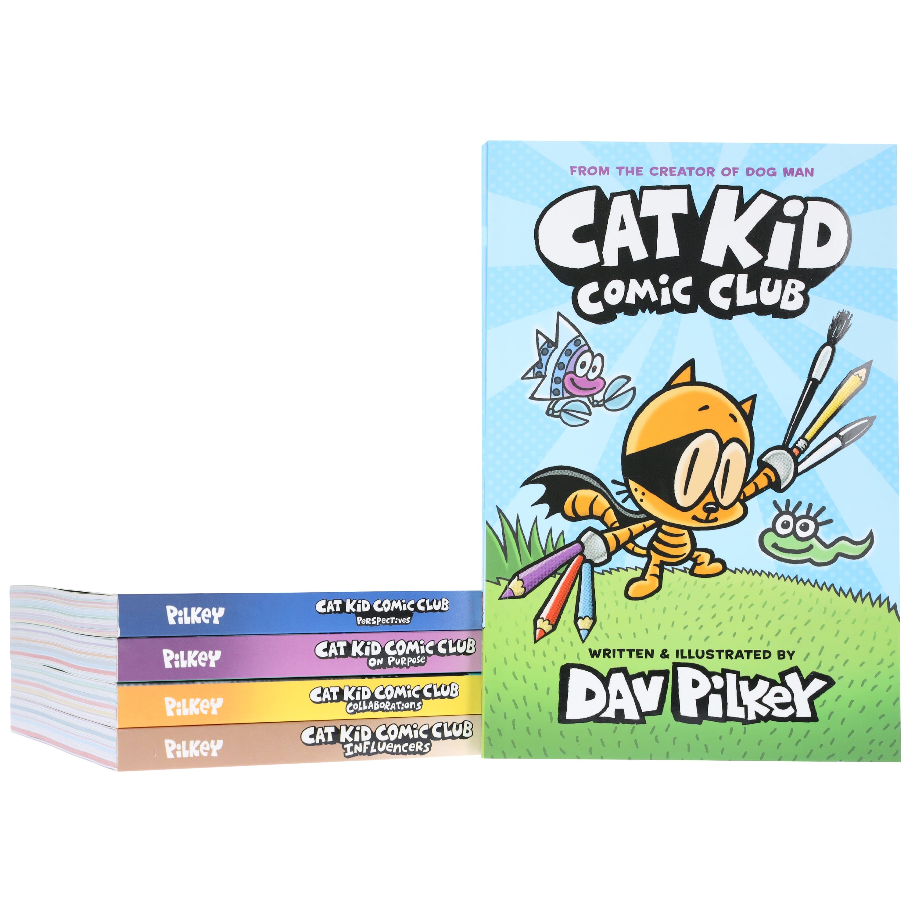 Cat Kid Comic Club By Dav Pilkey: illustrated 5 Books Collection Set - Ages 6-12 - Paperback Graphic Novels Scholastic