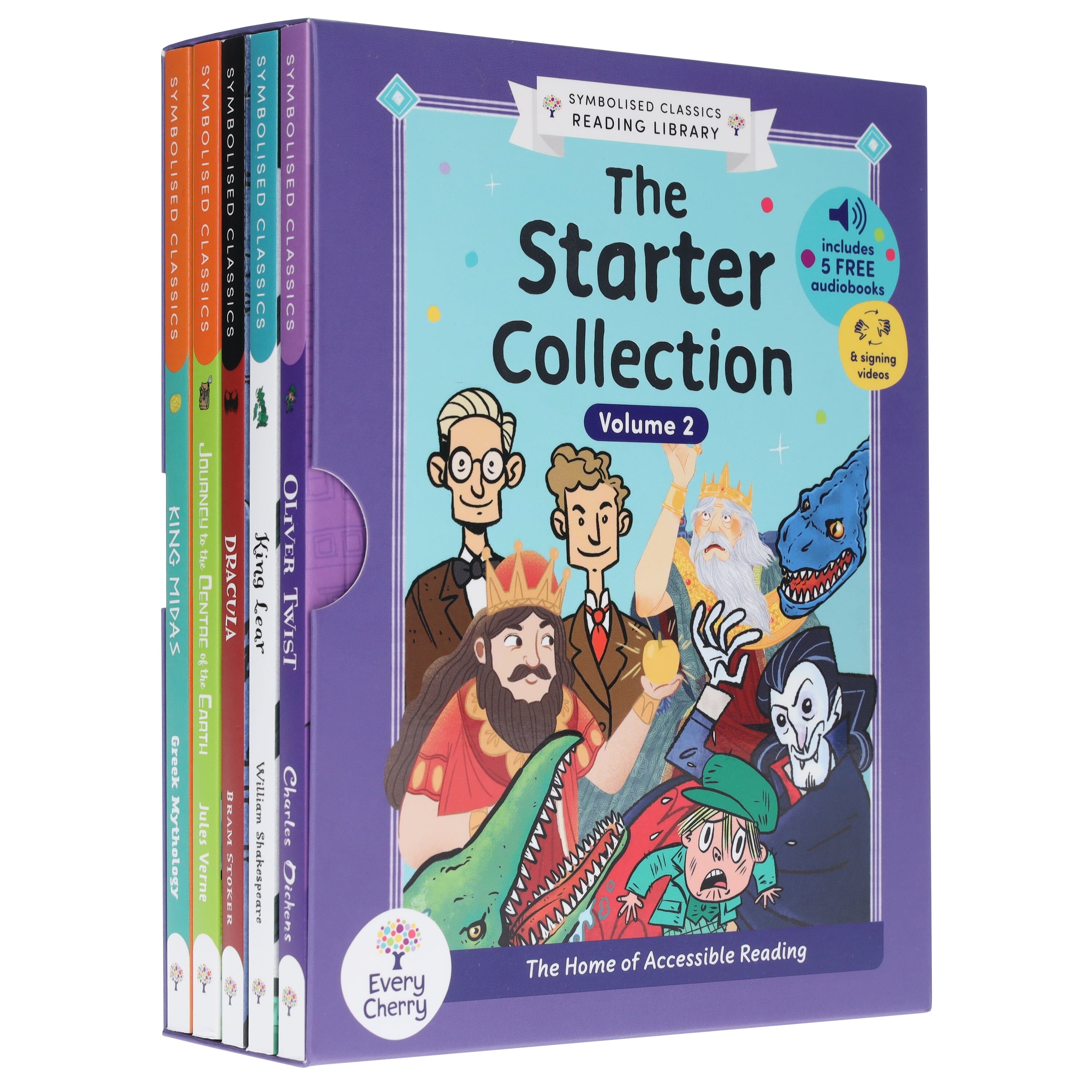 Symbolised Classics Reading Library: The Starter Collection (Volume 2) 5 Books Box Set - Ages 5+ - Paperback 5-7 Every Cherry Publishing