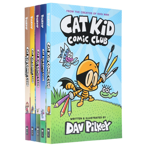 Cat Kid Comic Club By Dav Pilkey: illustrated 5 Books Collection Set - Ages 6-12 - Paperback Graphic Novels Scholastic