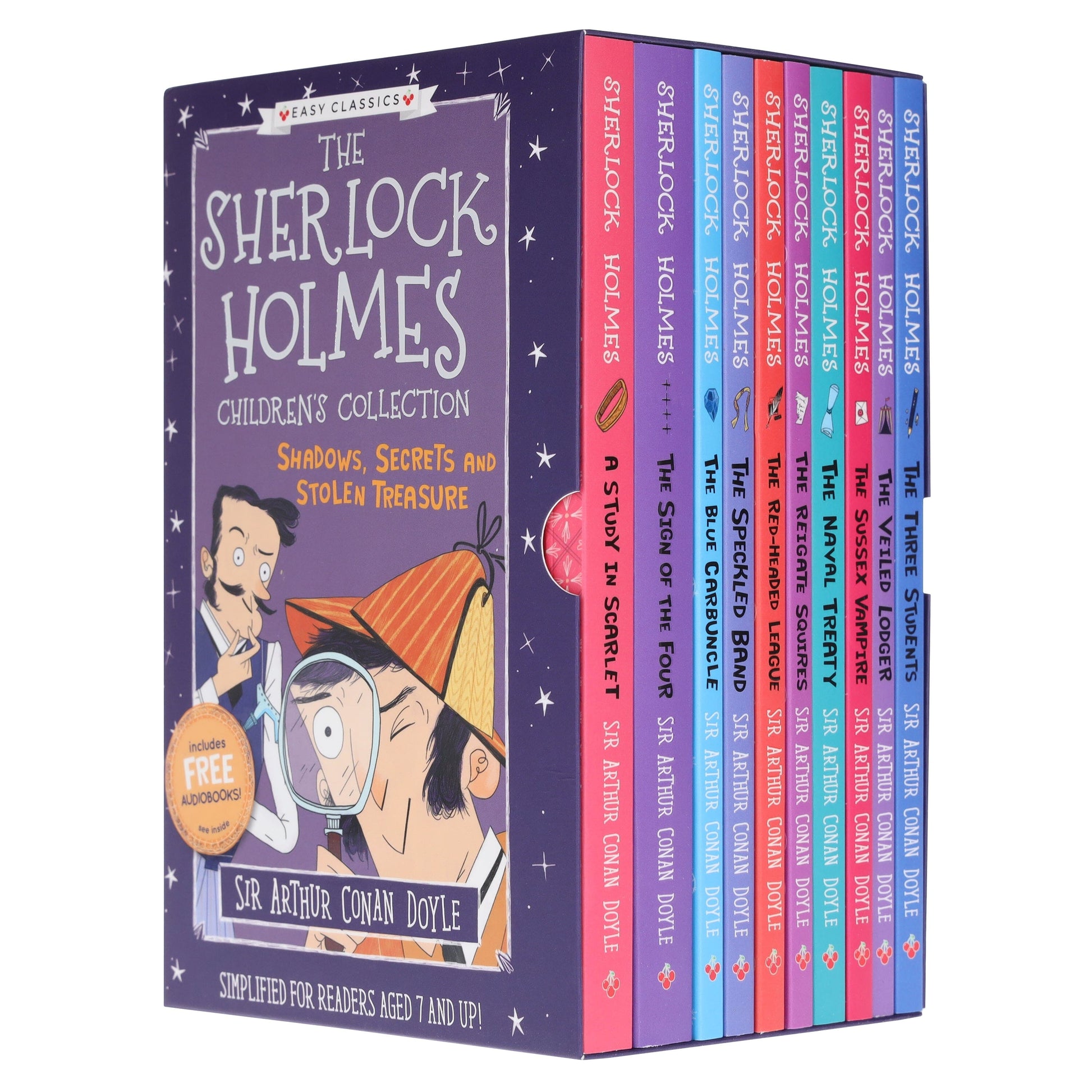 The Sherlock Holmes Children's Collection: Shadows, Secrets and Stolen Treasure 10 Books (Series 1) by Sir Arthur Conan Doyle - Ages 7-9 - Paperback 7-9 Sweet Cherry Publishing