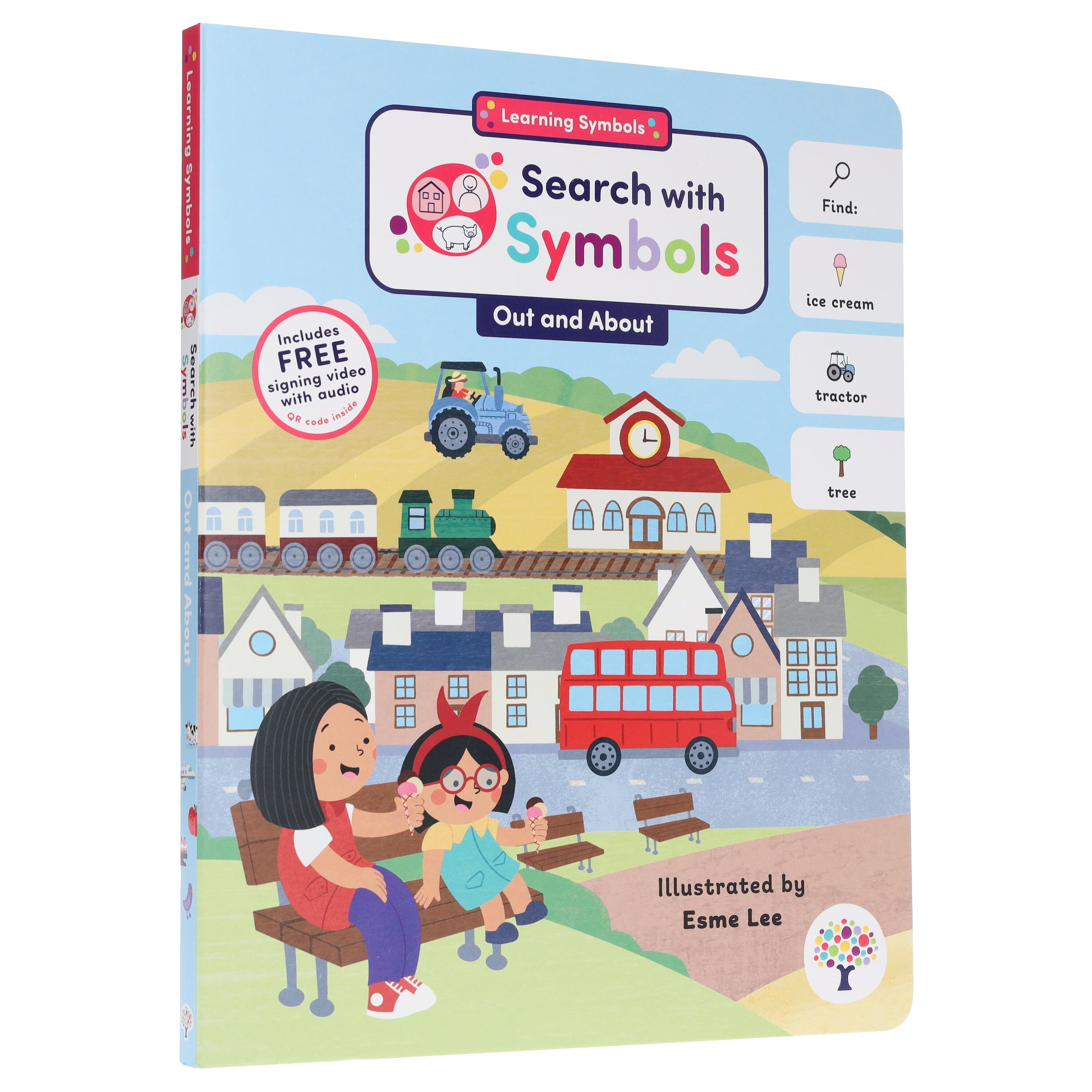 Search with Symbols: Out and About by Every Cherry Publishing (Includes Free Signing Video with Audio)- Ages 3+ - Board Book 3-5 Every Cherry Publishing