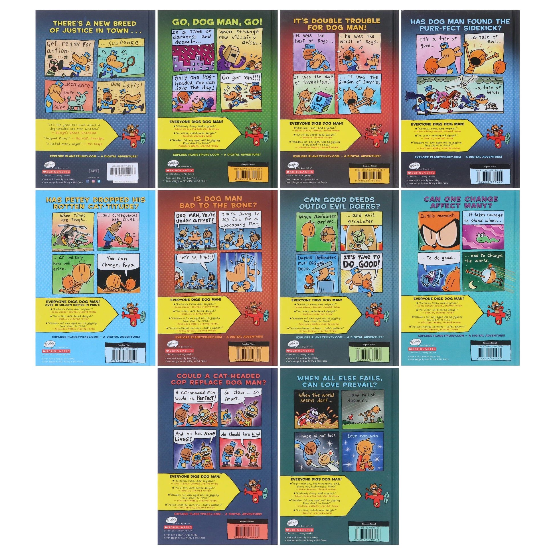 Dog Man 1-10: The Supa Buddies Mega Collection by Dav Pilkey 10 Books Set - Ages 6-12 - Hardback Graphic Novels Scholastic