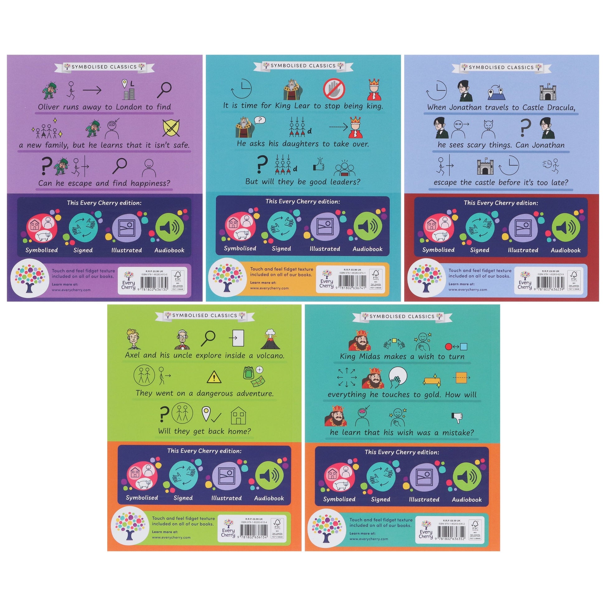 Symbolised Classics Reading Library: The Starter Collection (Volume 2) 5 Books Box Set - Ages 5+ - Paperback 5-7 Every Cherry Publishing