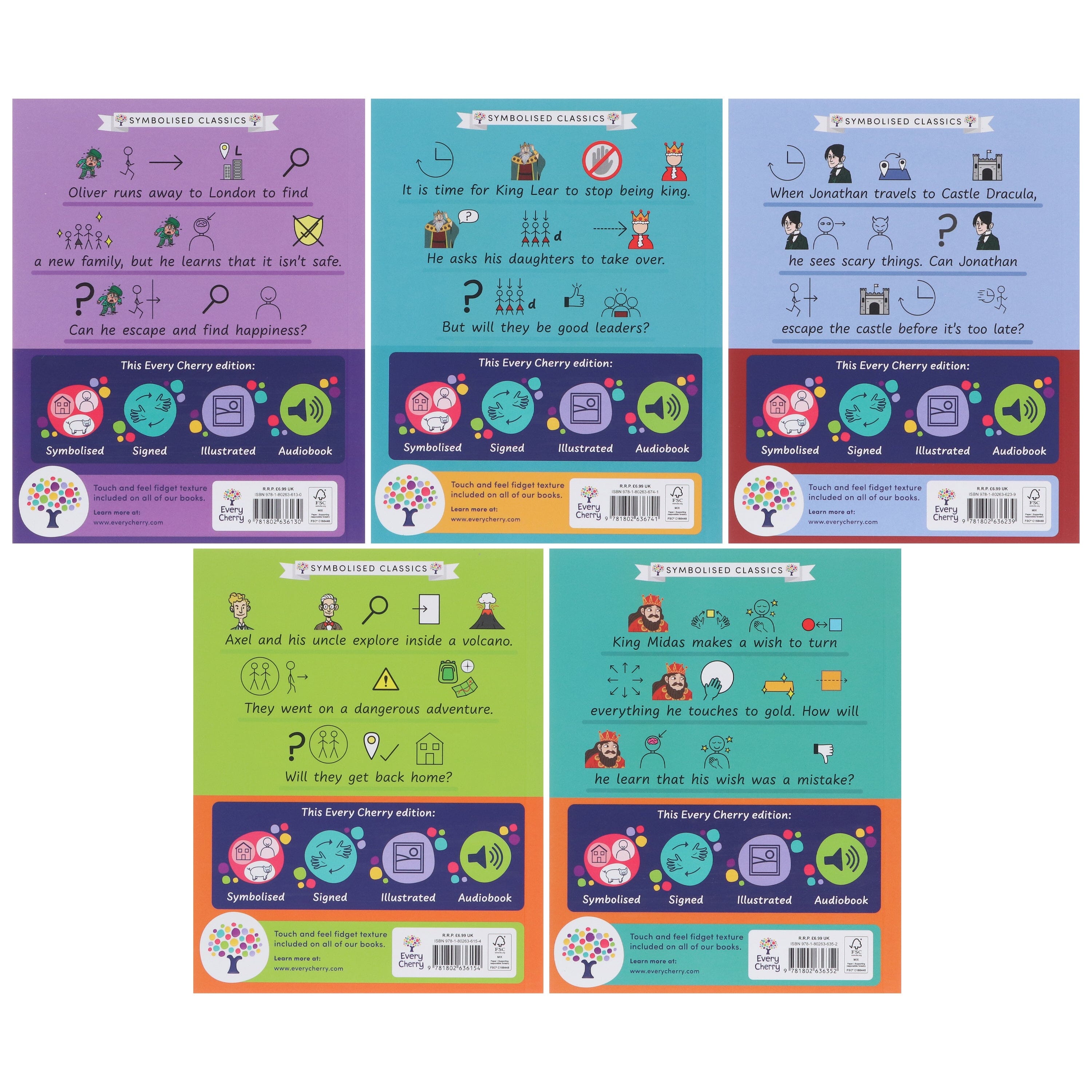 Symbolised Classics Reading Library: The Starter Collection (Volume 2) 5 Books Box Set - Ages 5+ - Paperback 5-7 Every Cherry Publishing