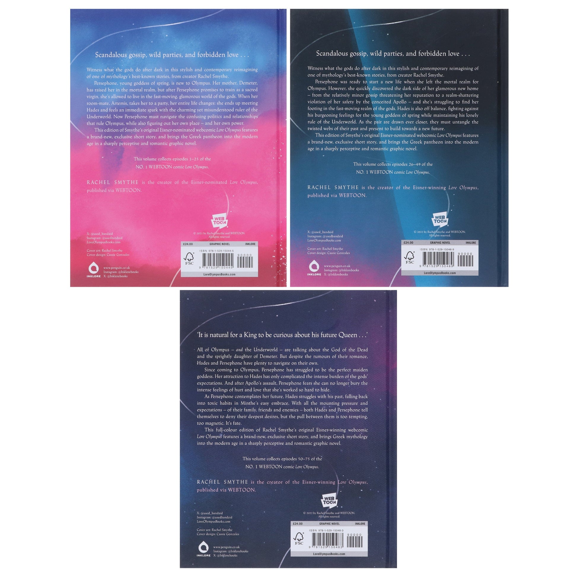 Lore Olympus by Rachel Smythe Volume 1, 2 & 3 Collection Set - Ages 15+ - Hardback Graphic Novels Penguin Random House