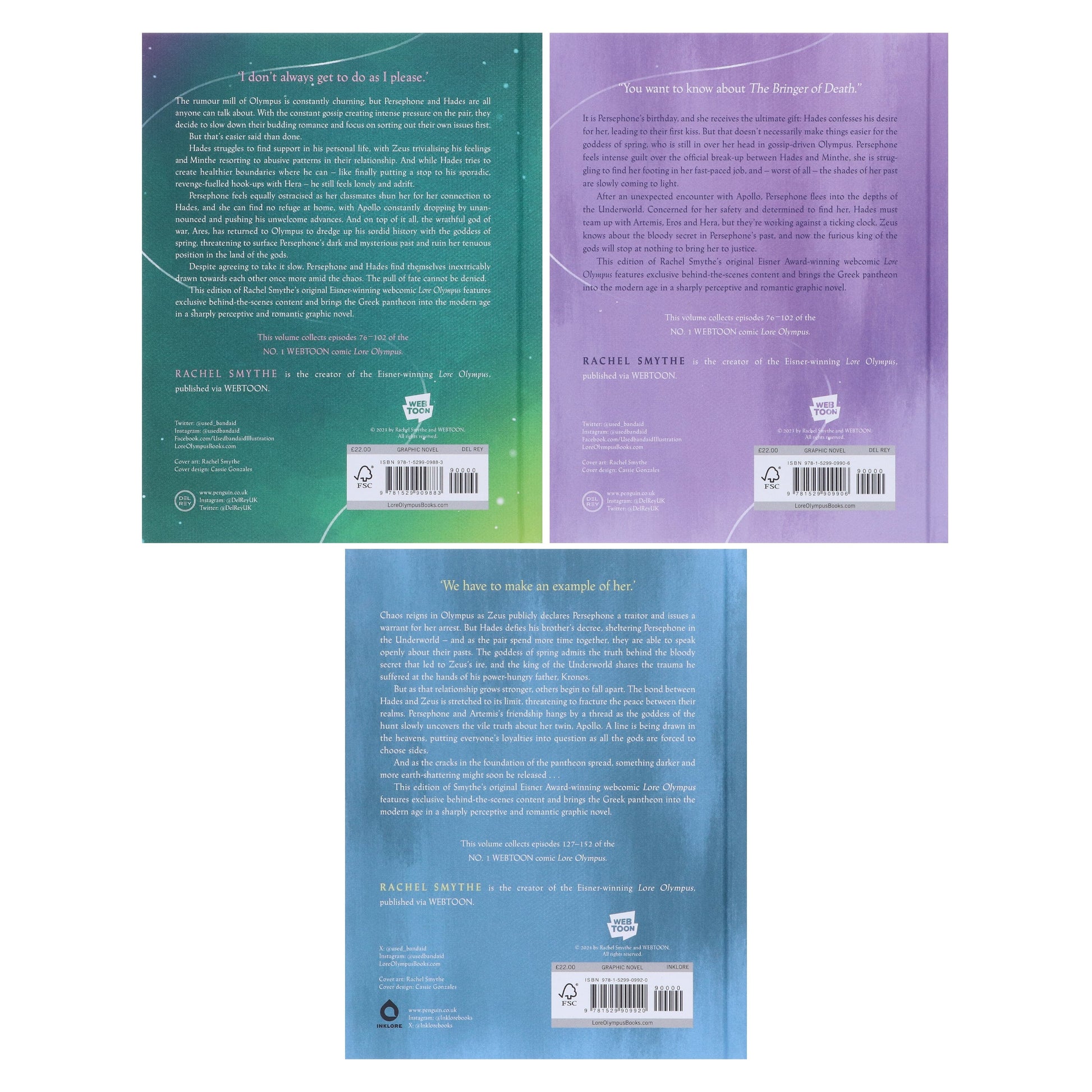 Lore Olympus By Rachel Smythe (Volume 4-6) illustrated 3 Books Collection Set - Ages 15+ - Hardback Graphic Novels Penguin Random House