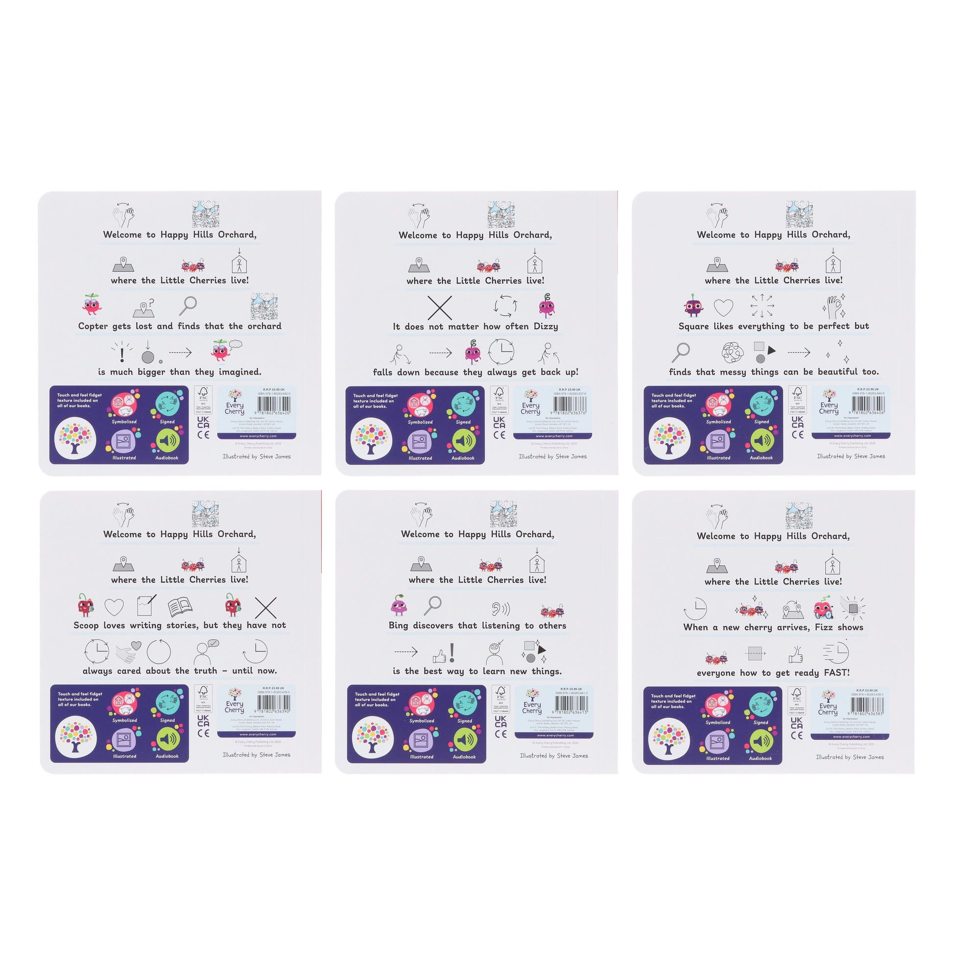 The Symbolised Little Cherries: 6 Book Collection (Box Set 2) Includes 6 Free Audiobooks - Ages 5-7 - Board Book 5-7 Every Cherry Publishing