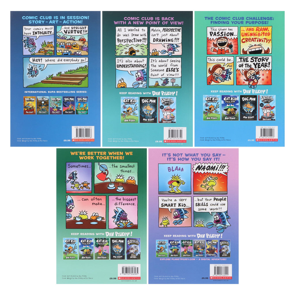 Cat Kid Comic Club By Dav Pilkey: illustrated 5 Books Collection Set - Ages 6-12 - Paperback Graphic Novels Scholastic