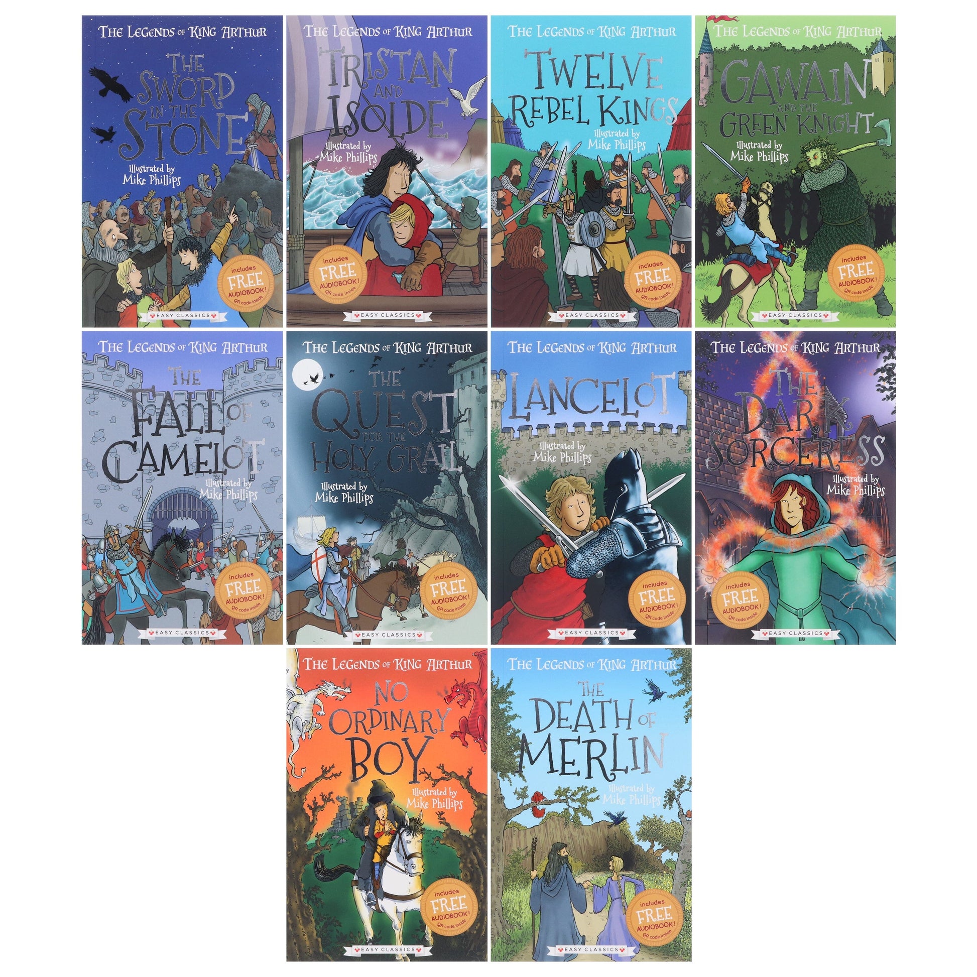 The Legends Of King Arthur Easy Classic 10 Books Box Set By Tracey Mayhew - Ages 7-9 - Paperback 7-9 Sweet Cherry Publishing