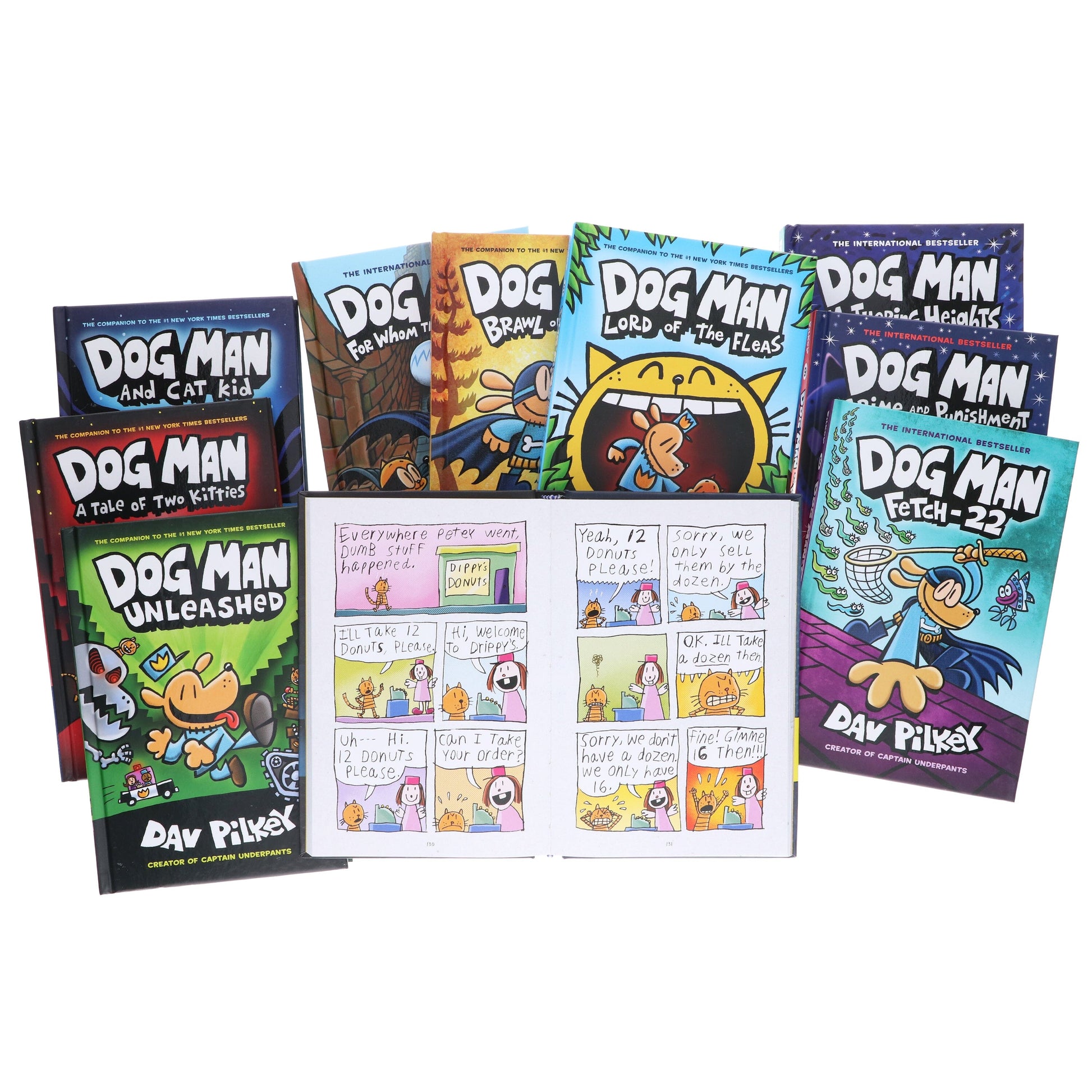 Dog Man 1-10: The Supa Buddies Mega Collection by Dav Pilkey 10 Books Set - Ages 6-12 - Hardback Graphic Novels Scholastic
