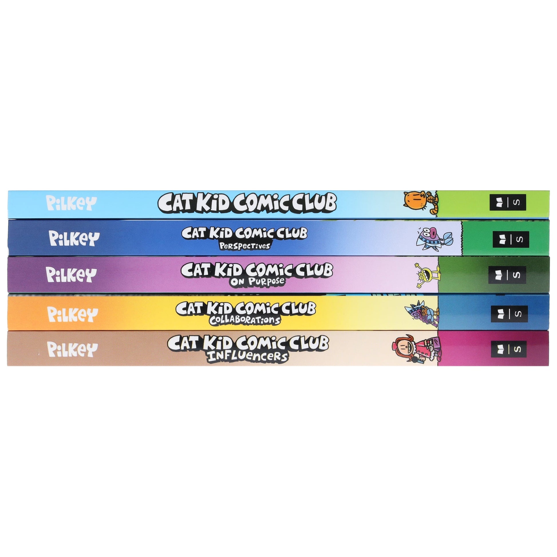 Cat Kid Comic Club By Dav Pilkey: illustrated 5 Books Collection Set - Ages 6-12 - Paperback Graphic Novels Scholastic